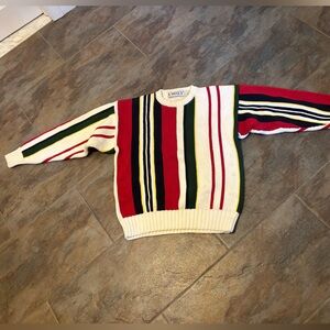 Vintage varsity by Sevile row Colorful Striped Sweater size small.